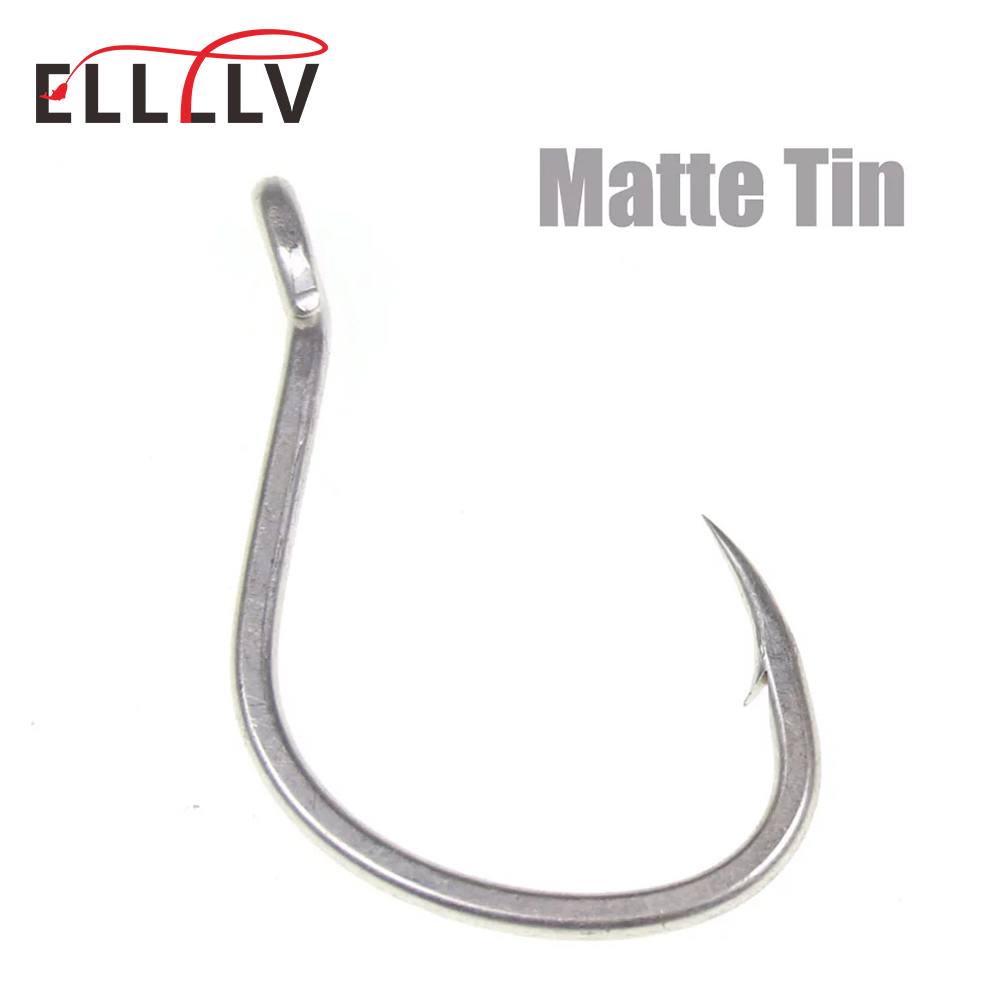 Fishing Hook Barbless - 10 adet mat teneke Anti-pas tuzlu
