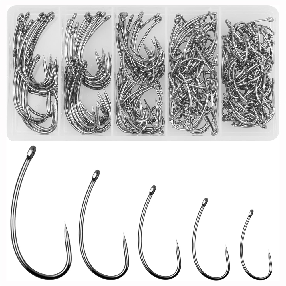 Fishing Hook Assortment - 180 adet Barbless balıkçılık kancalar takımı